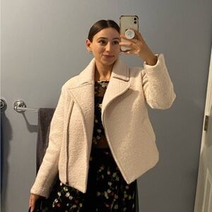 Banana republic baby pink wool Moto jacket